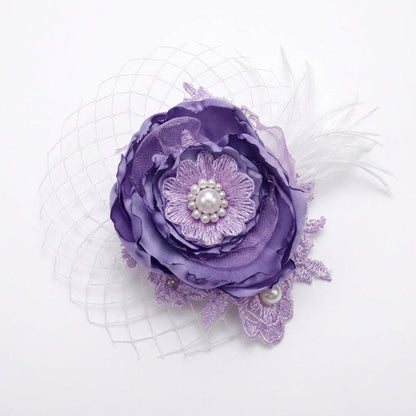 Lavender Bloom Fascinator with Pearl Center