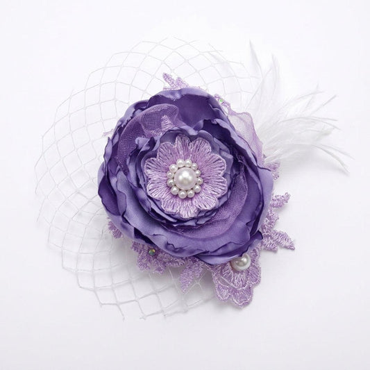 Lavender Bloom Fascinator with Pearl Center