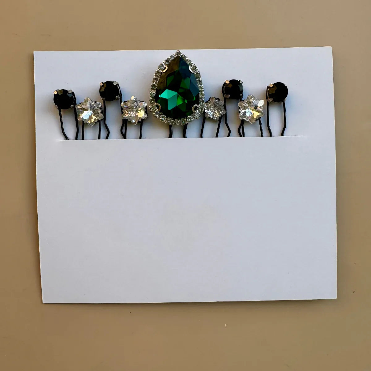 Luxe Emerald Hair Pins Set