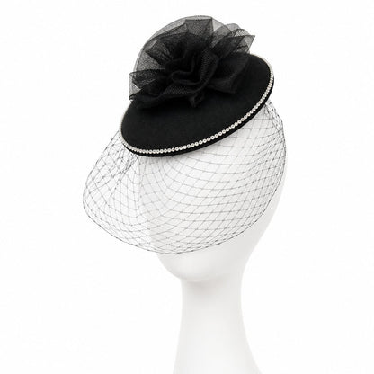 Luxury Bellanova Crystal-Trim Fascinator with Birdcage Veil