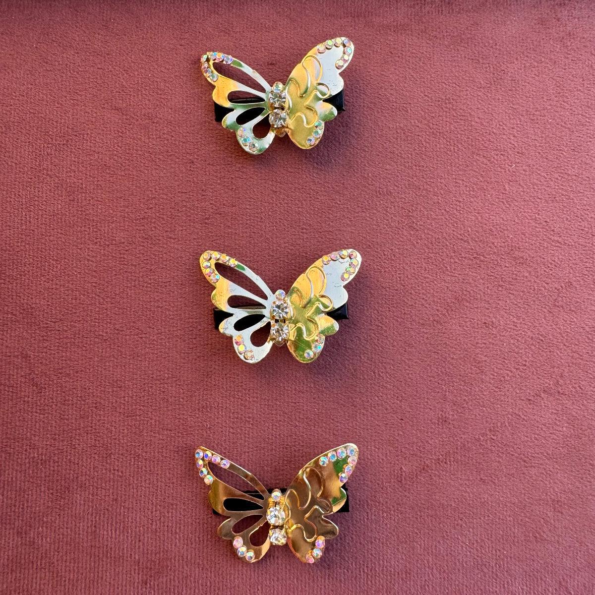 Metal Gold Butterfly Hair Pins