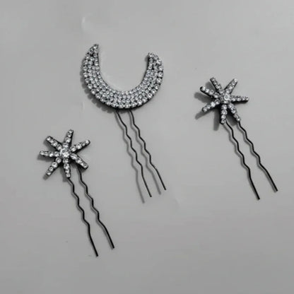 Moon & Star Sparkle Hair Pin Set
