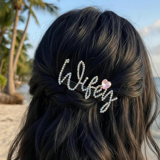 MultiColor Crystal Wifey Hair Clip