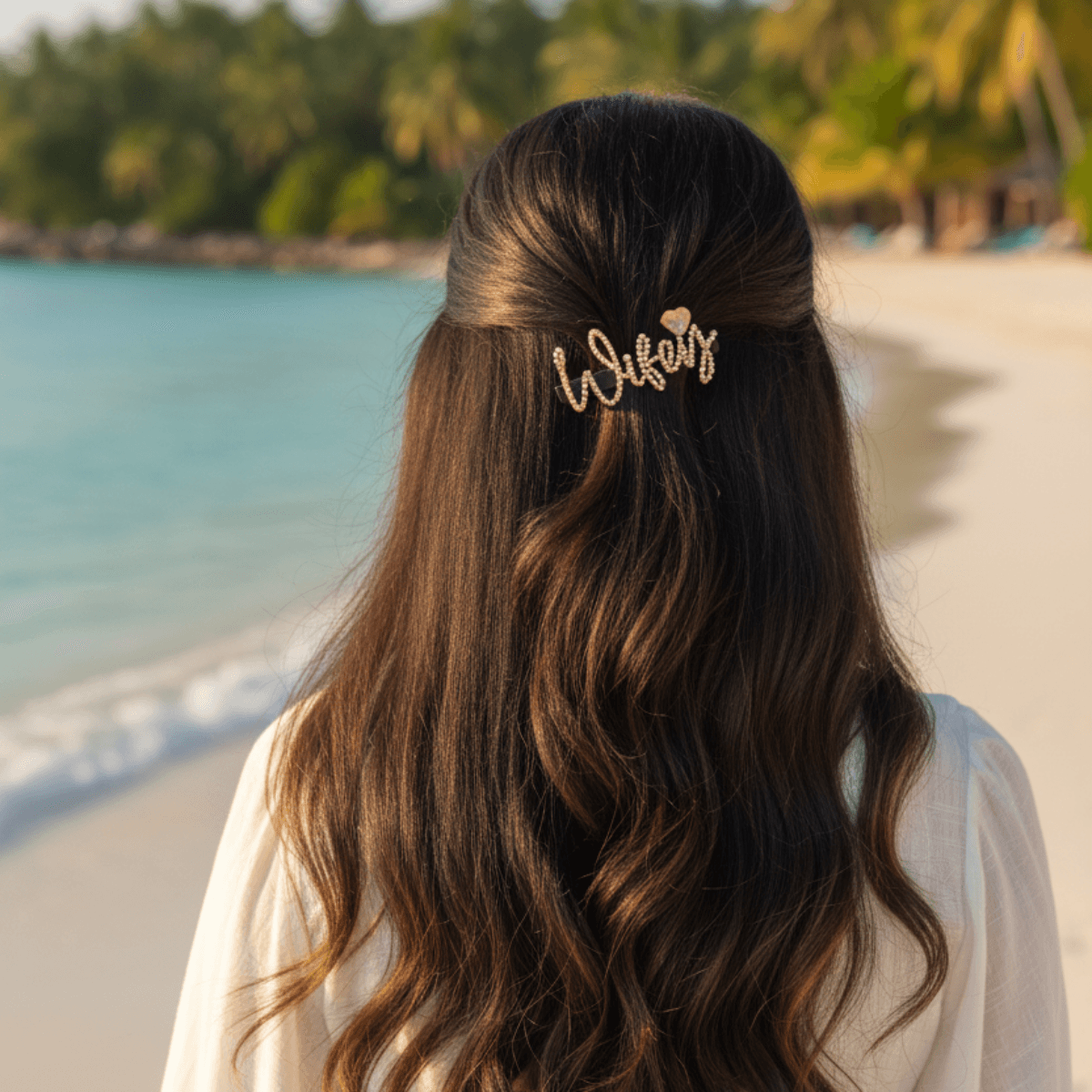 MultiColor Crystal Wifey Hair Clip