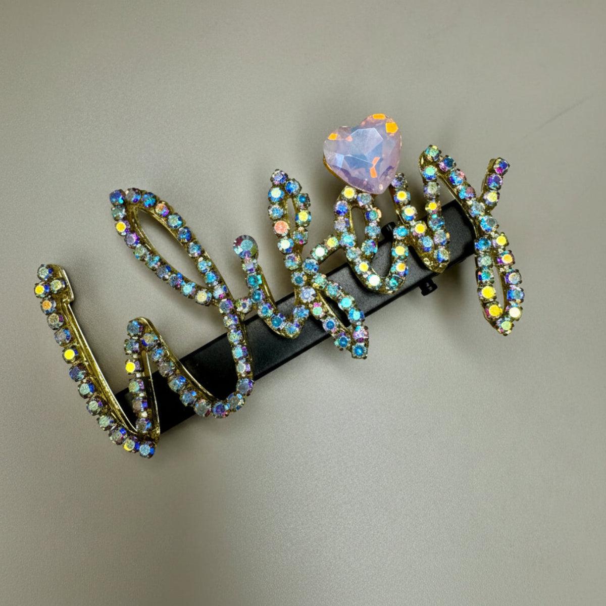 MultiColor Crystal Wifey Hair Clip