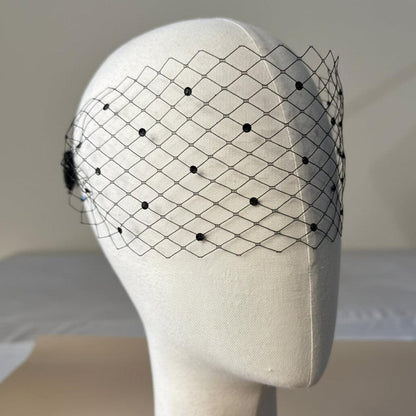 Noiréa Black Beaded Birdcage Veil