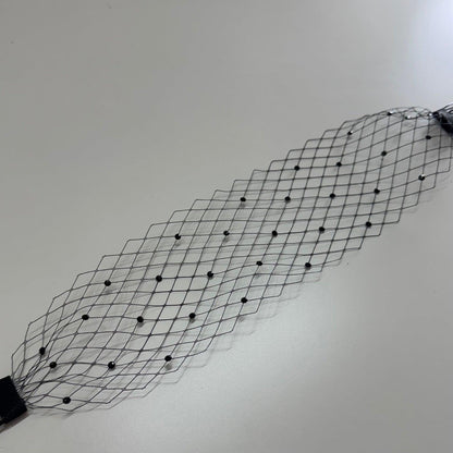 Noiréa Black Beaded Birdcage Veil