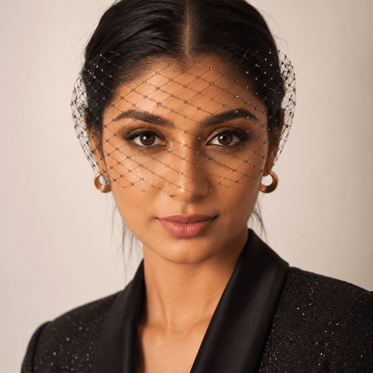 Noiréa Luxe Black Spark Birdcage Veil