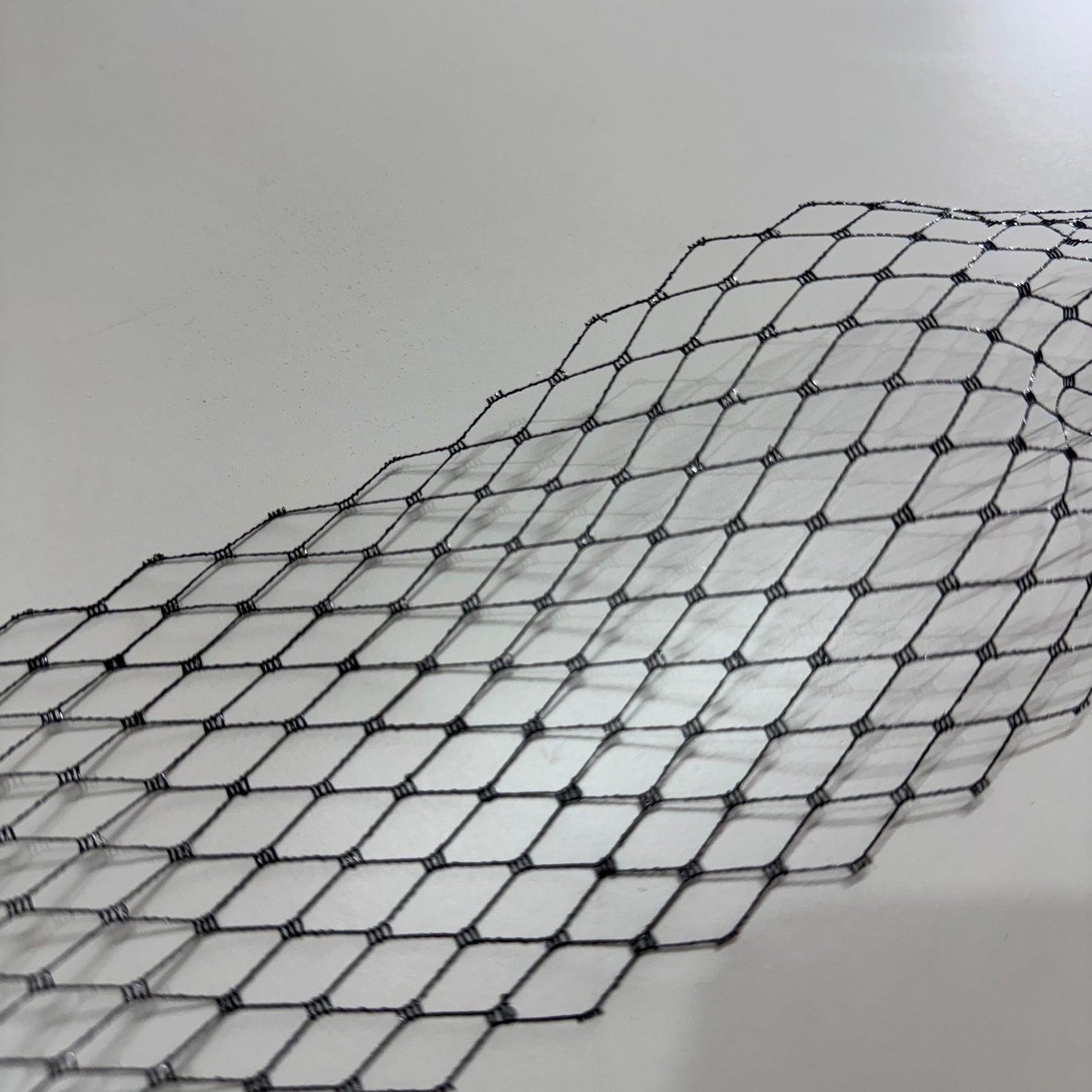 Luxe Black Spark Birdcage Veil