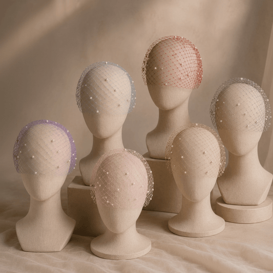 Pearl Dots Birdcage Face Veil