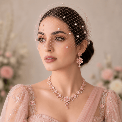 Pearl Dots Birdcage Face Veil