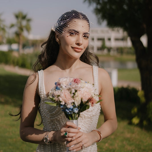 Pearl Dream Birdcage Bridal Veil
