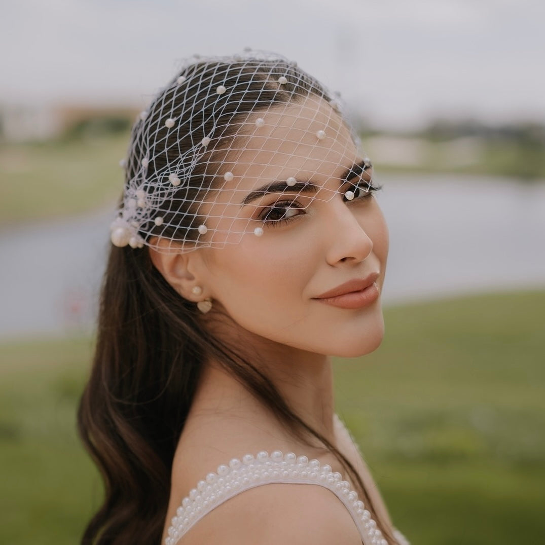 Pearl Dream Birdcage Bridal Veil