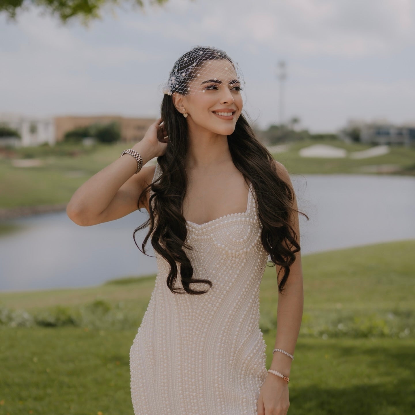 Pearl Dream Birdcage Bridal Veil