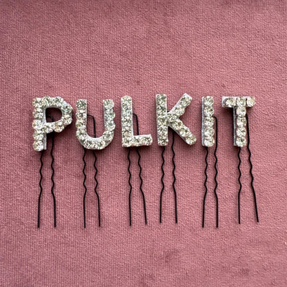 Personalized Big Crystal Hair Clip