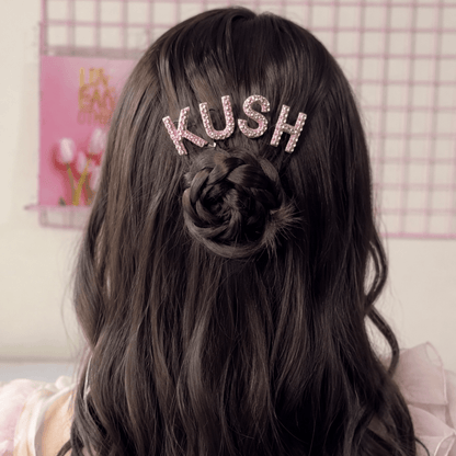 Pink Crystal Luxe Letter Hair Pin