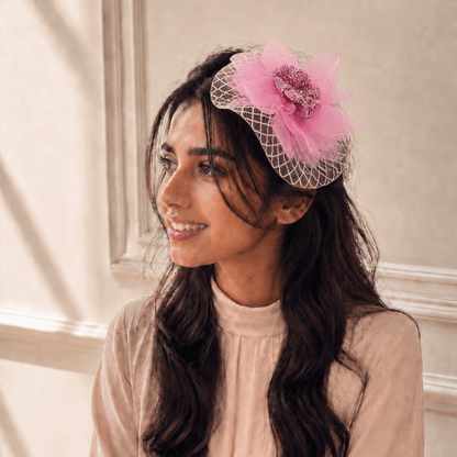 Pink Sequin Bloom Hair Fascinator