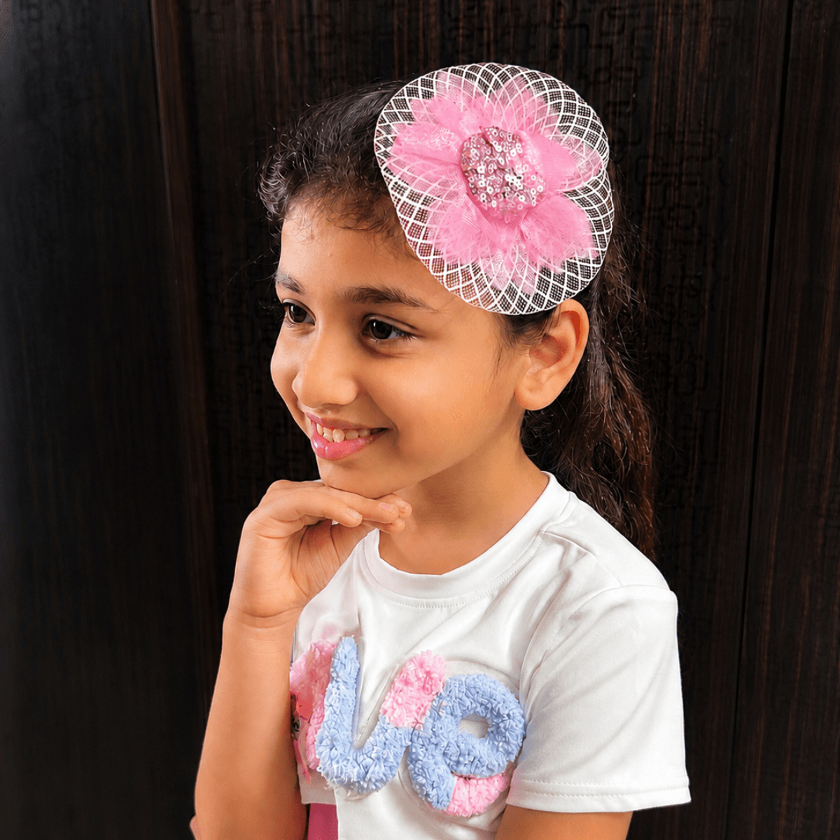 Pink Sequin Bloom Hair Fascinator
