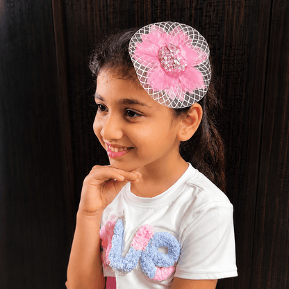 Pink Sequin Bloom Hair Fascinator