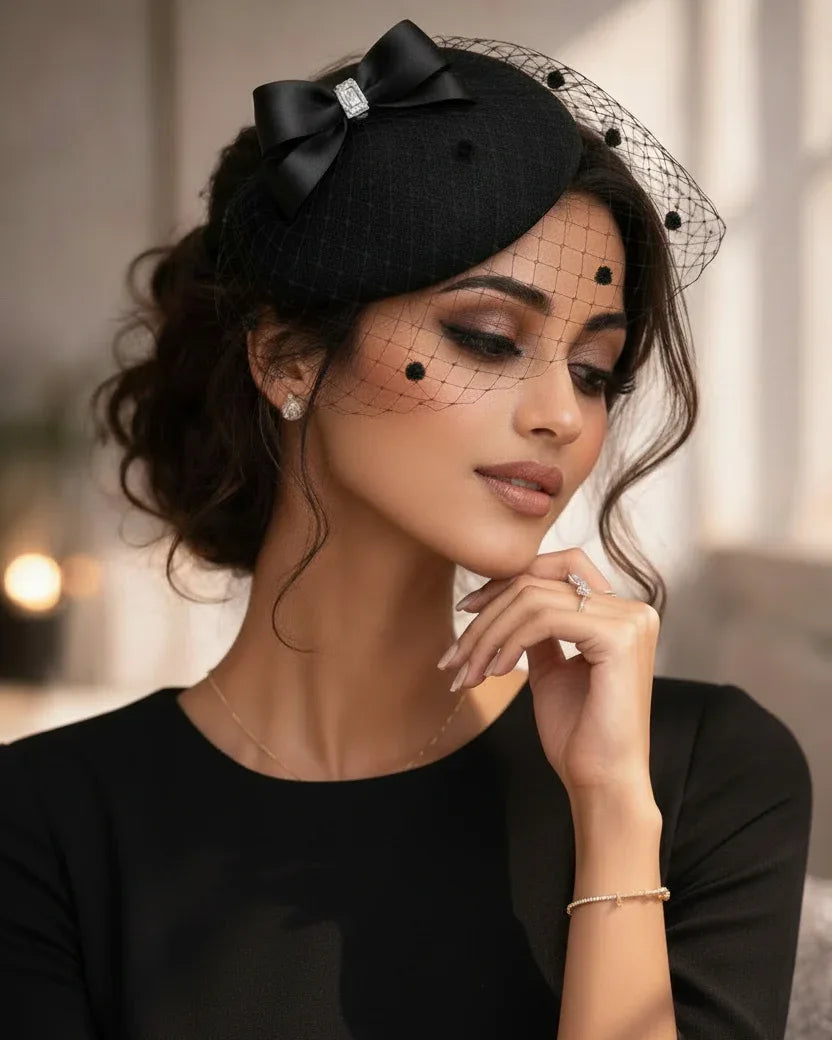 Polka Dot Birdcage Veil Fascinator