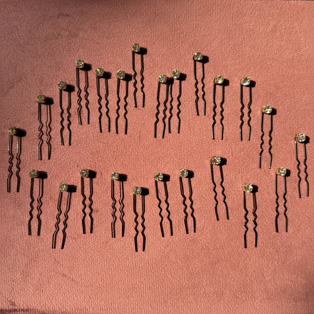 Premium Crystal Gold Hair Pins
