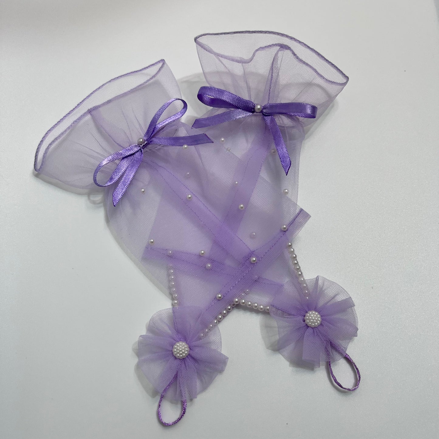 Princess Sofia Purple Net Fingerless Gloves