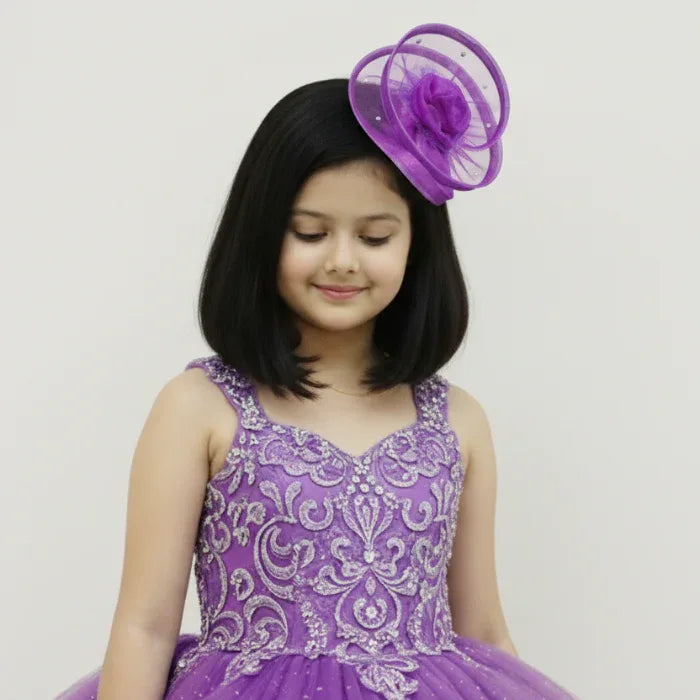 Purple Twisted Fascinator Birthday Accessory