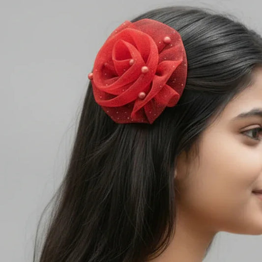 Red Flower Fascinator