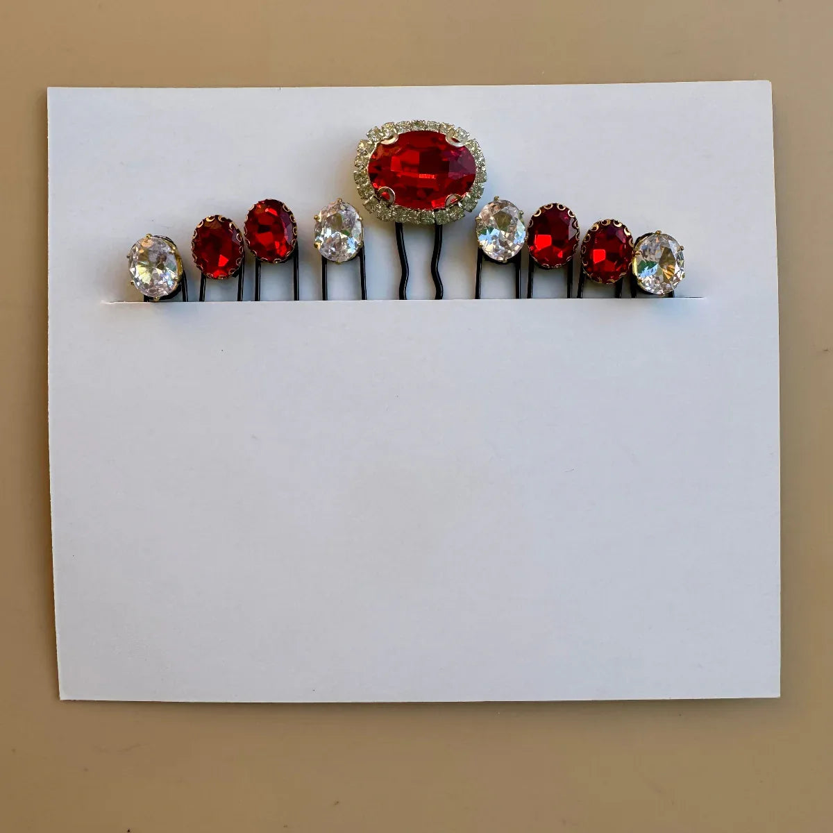 Red Ruby Bridal Hair Pin Set