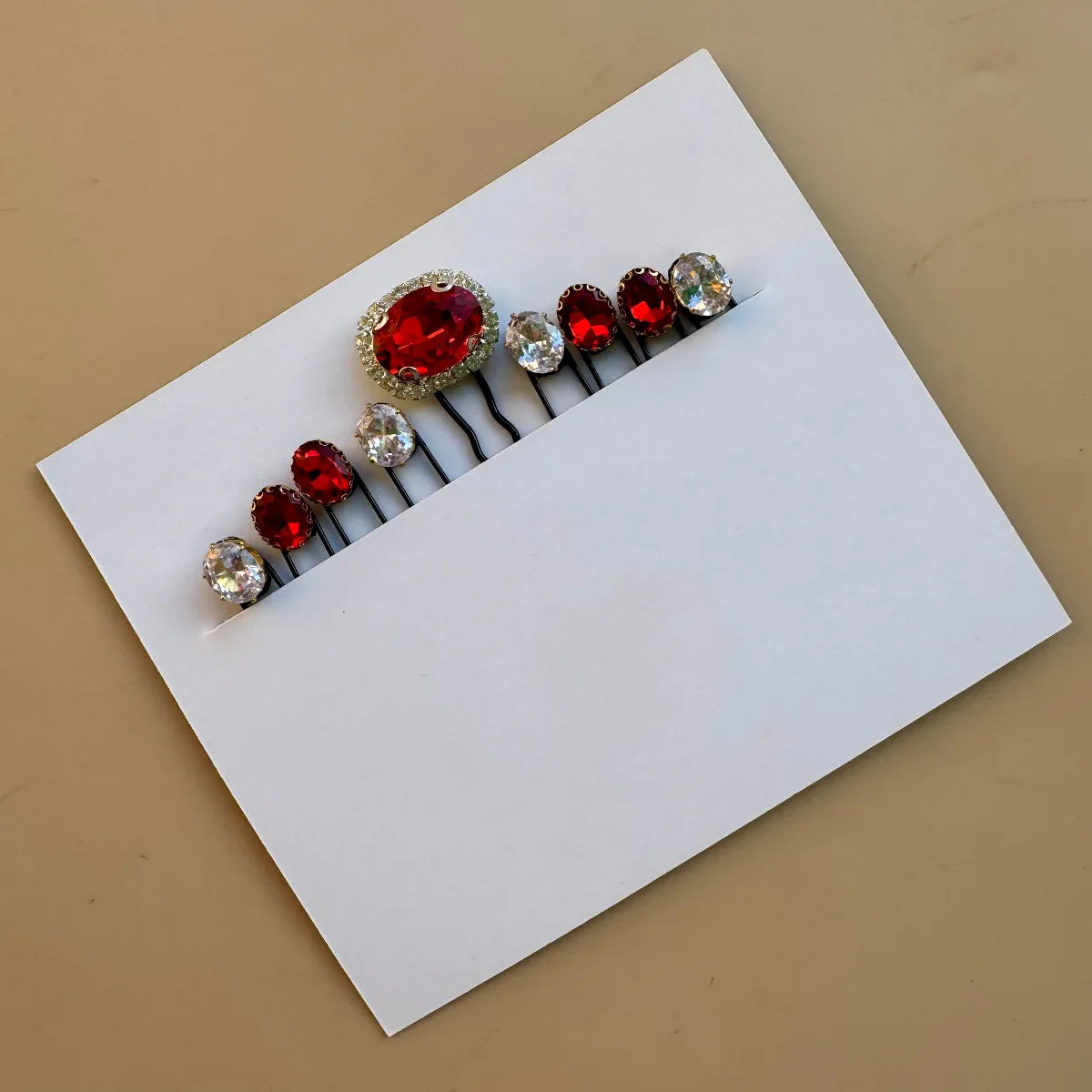 Red Ruby Bridal Hair Pin Set
