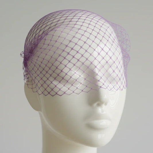 Regal Purple Birdcage Veil