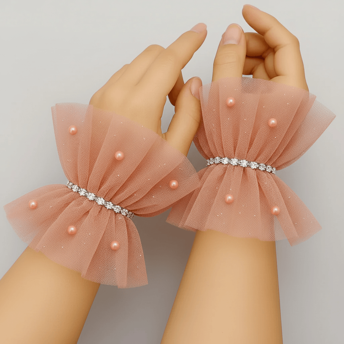 Ruffled_Charm_Tulle_Peach_Cuff_Gloves