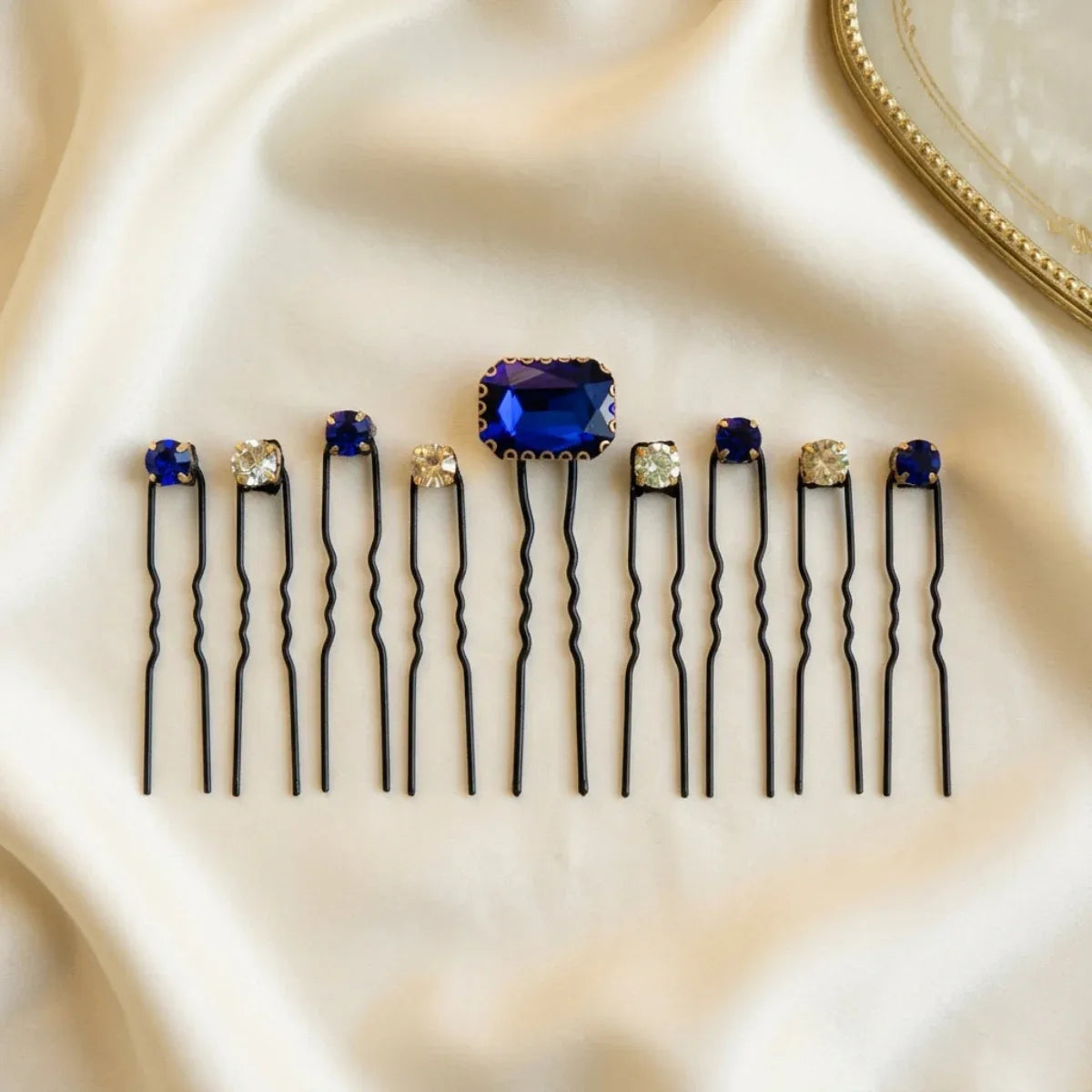 SapphireGlow Crystal Hair Pin Set