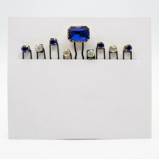 SapphireGlow Crystal Hair Pin Set