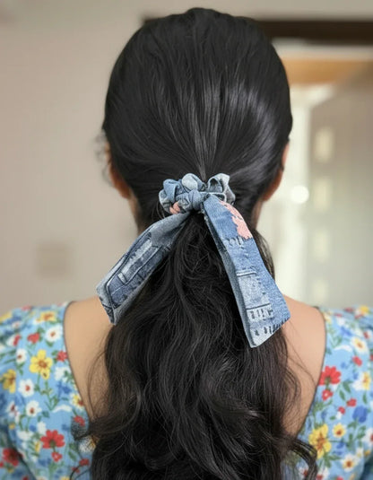 Short Tail Printed Scrunchie Set