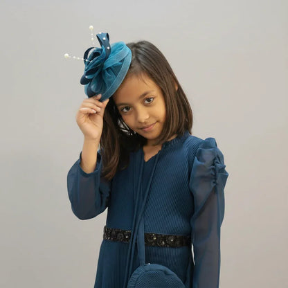 Teal Blue Merida Fascinator Hat