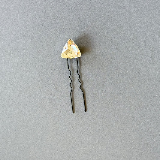 Triangle-Cut Crystal Hair Pin - Set of 4