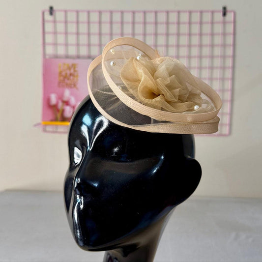 Twirlina Pearl Champagne Fascinator