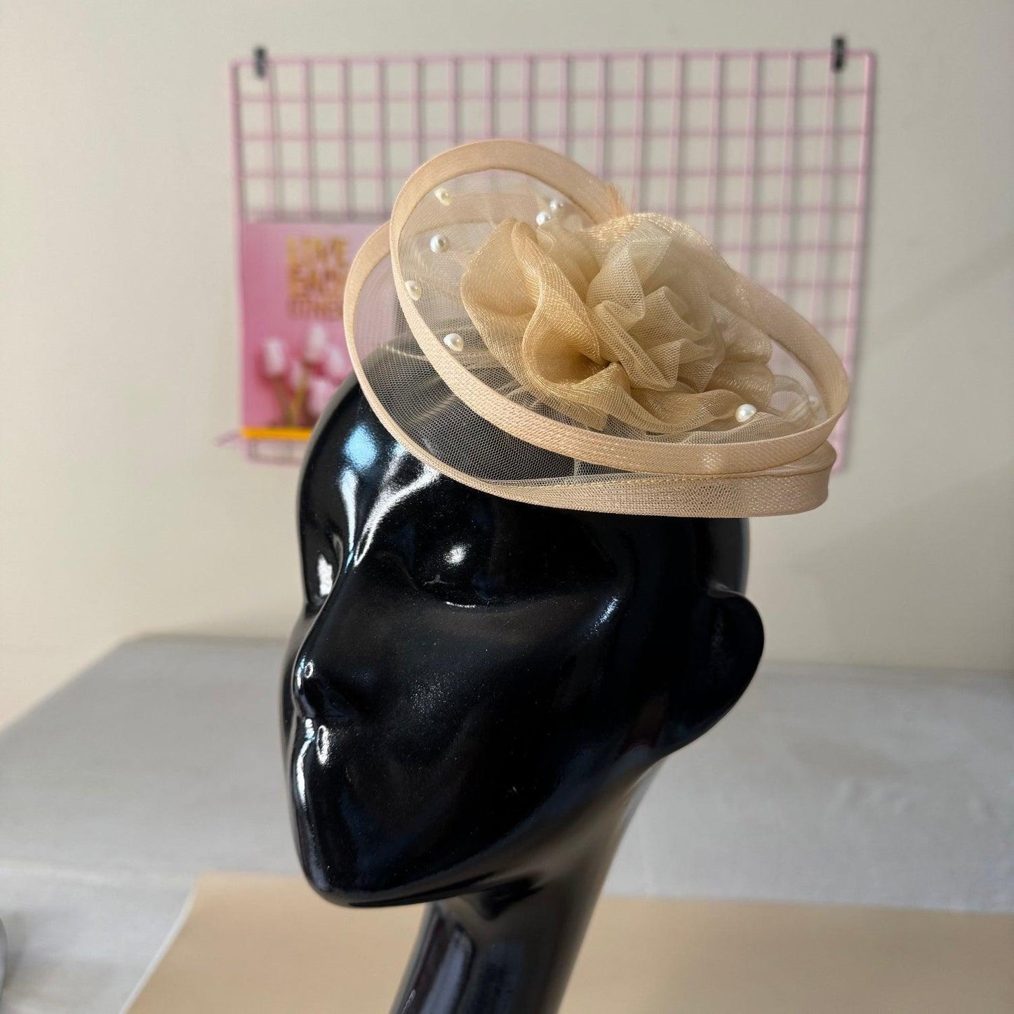 Twirlina Pearl Champagne Fascinator