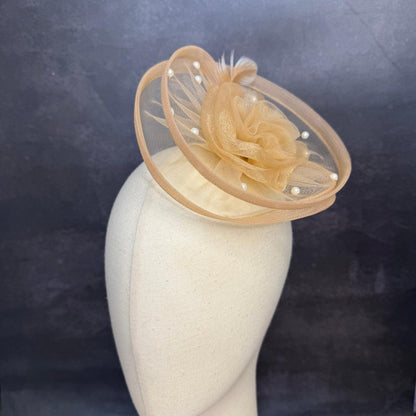 Twirlina Pearl Champagne Fascinator