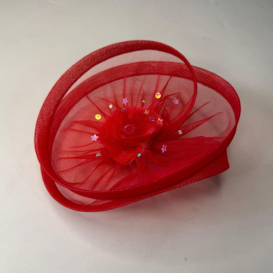 Twirlina Shine Red Fascinator hatband