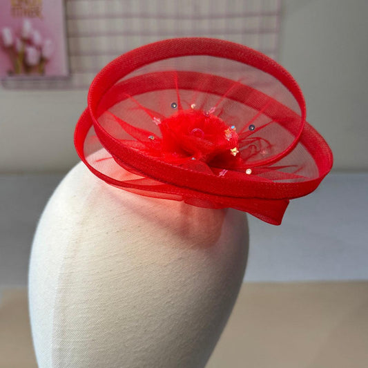 Twirlina Shine Red Fascinator