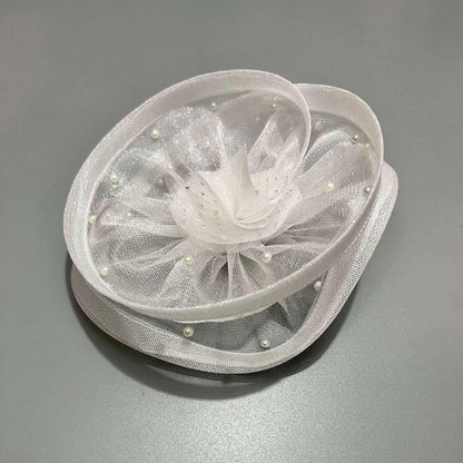 Twirlina White Pearls Fascinator