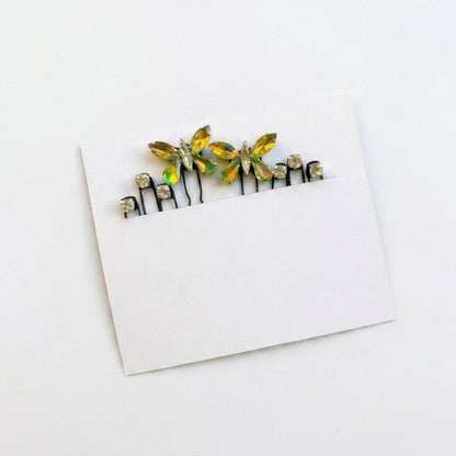 Verdant Butterfly Crystal Hair Pin Set