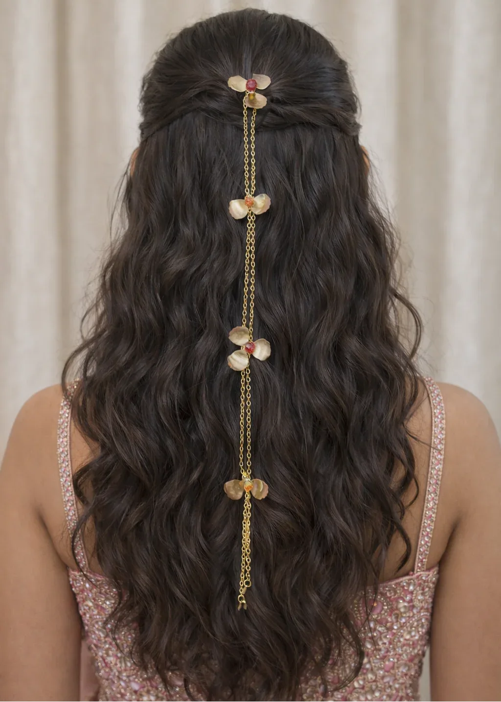 Golden Flowers Choti Hair Chain