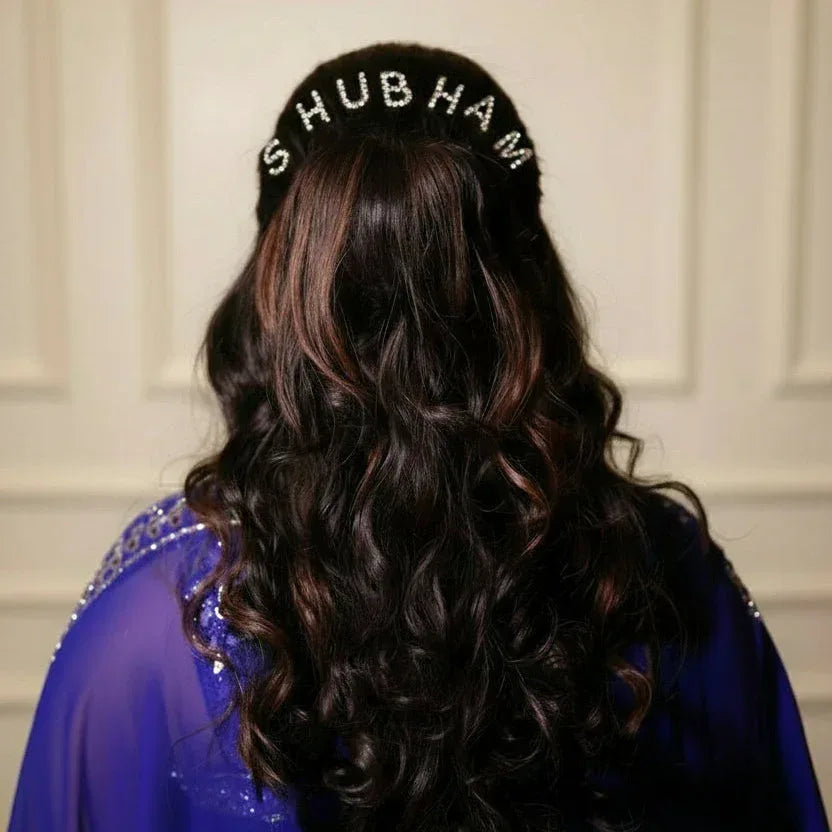 Custom Name Silver Crystal Letter Clips