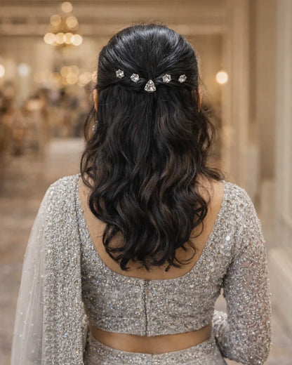 Diamond & Star Crystal Hair Pins (Set of 5)