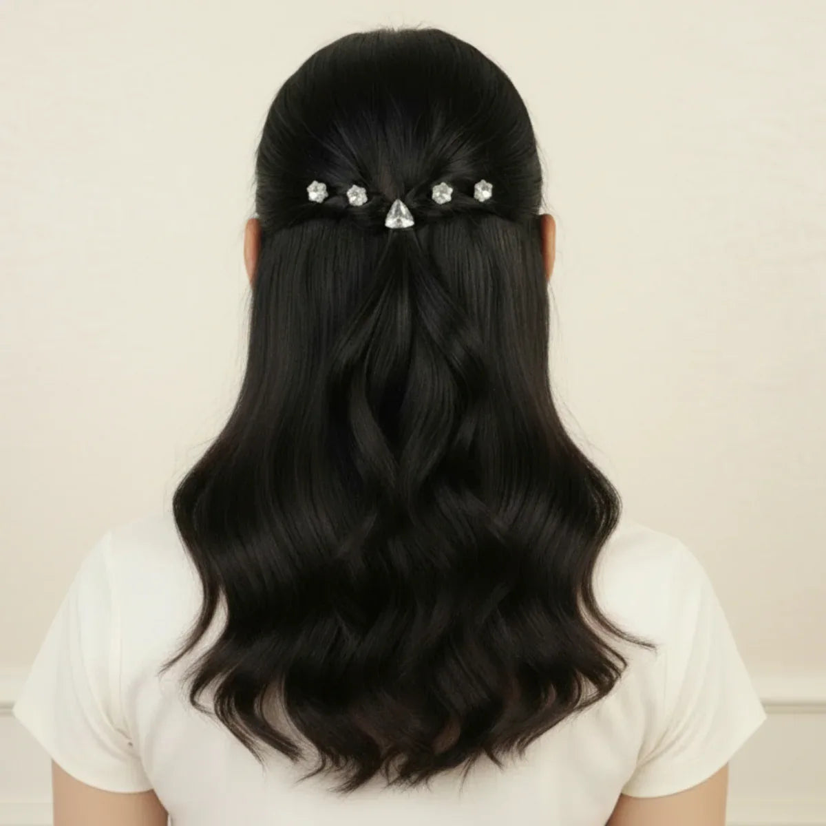 Diamond & Star Crystal Hair Pins (Set of 5)