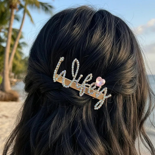 MultiColor Crystal Wifey Hair Clip