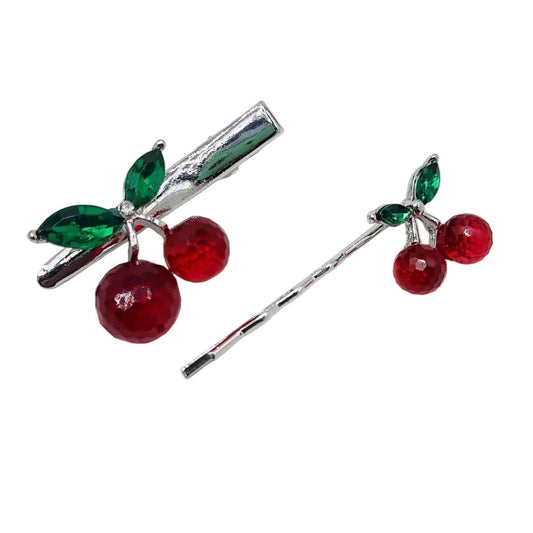 Crystal Cherry Hair Clip & Pin Set